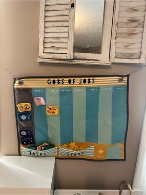 Velcro Weekly Tasks Chart - Blue and Yellow